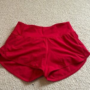Red Lululemon shorts